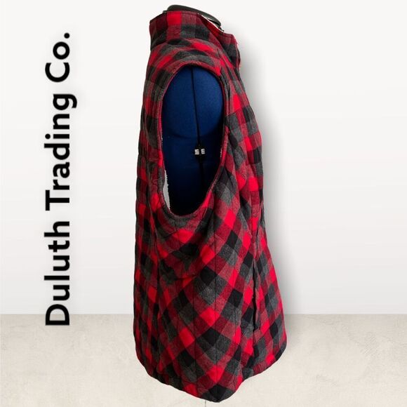 Duluth Trading Co. Red Check - Lined Vest Size 2XL - Picture 4 of 12